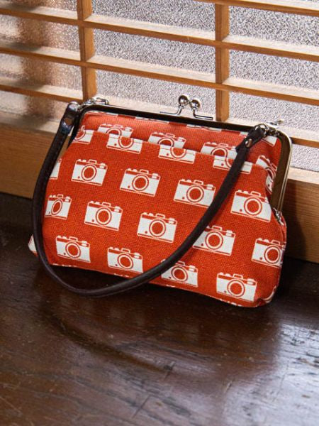 Retro Pattern HANPU GAMAGUCHI Top Handle Purse