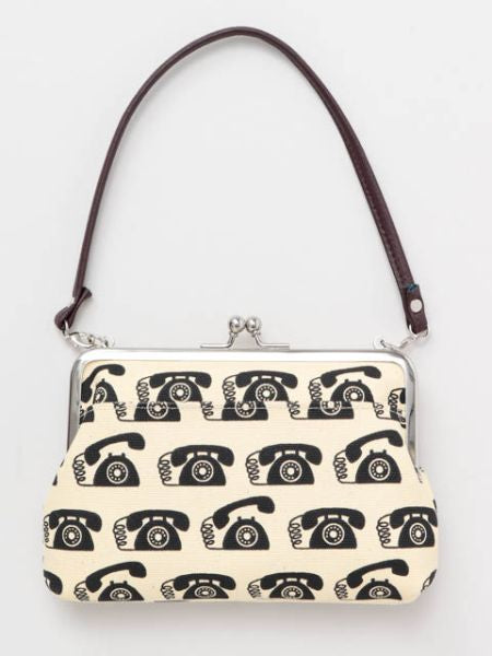 Retro Pattern HANPU GAMAGUCHI Top Handle Purse