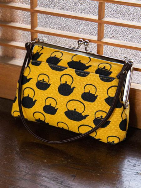 Retro Pattern HANPU GAMAGUCHI Top Handle Purse