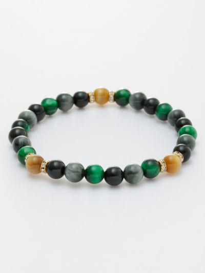 JIRITSU - Green x White Tiger Eye Bracelet