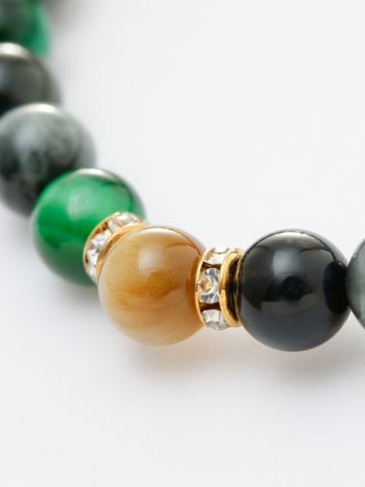 JIRITSU - Green x White Tiger Eye Bracelet