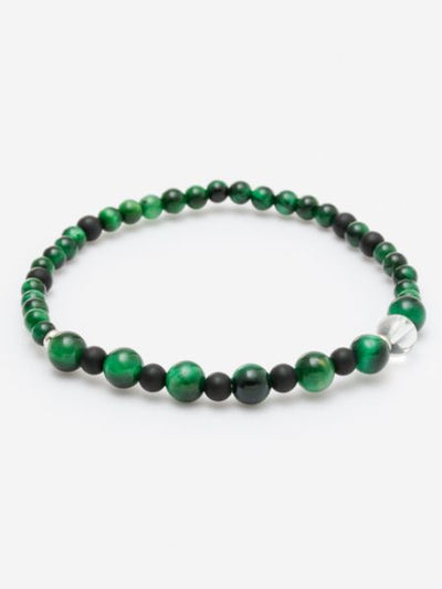 SHIKOU - 6mm Green Tiger Eye Bracelet