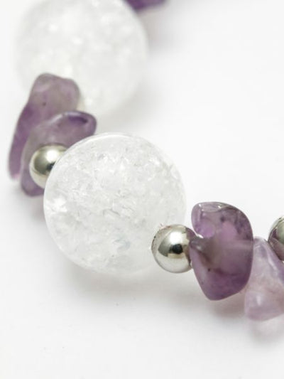 FEB Birthstone Amethyst x Cracked Crystal Bracelet