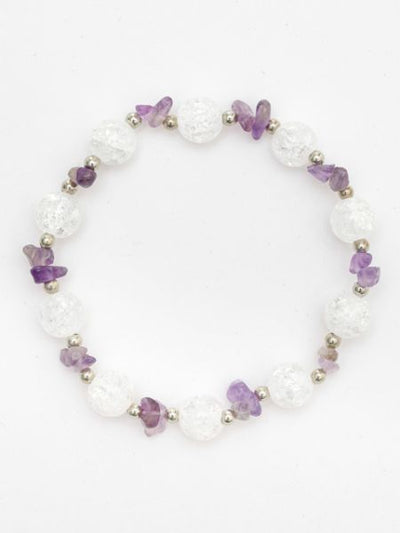 FEB Birthstone Amethyst x Cracked Crystal Bracelet