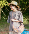 Hand Woven Cotton Crescent Shoulder Bag