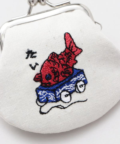 OMOCHA-E Embroidered GAMAGUCHI Purse