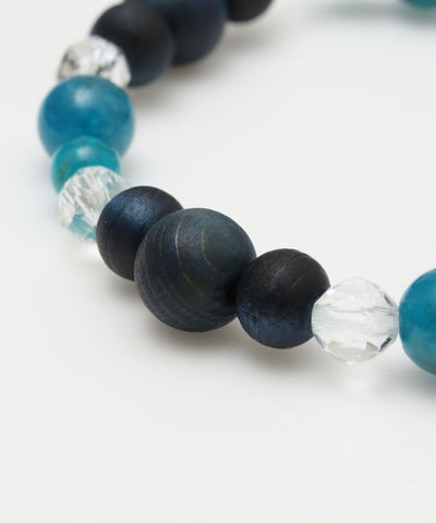 AIZOME Indigo Dyed Cypress x Apatite Bracelet