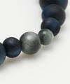 AIZOME Indigo Dyed Cypress x Gray Tiger Eye Bracelet