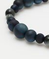 AIZOME Indigo Dyed Cypress x Gray Tiger Eye Bracelet