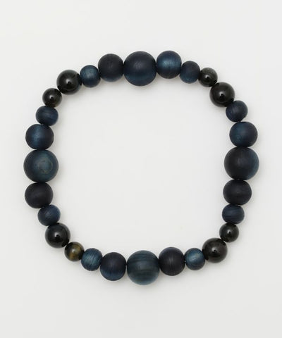 AIZOME Indigo Dyed Cypress x Blue Tiger Eye Bracelet