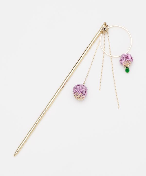 MIZUHIKI AWAJI Knot Ball KANZASHI Hair Stick