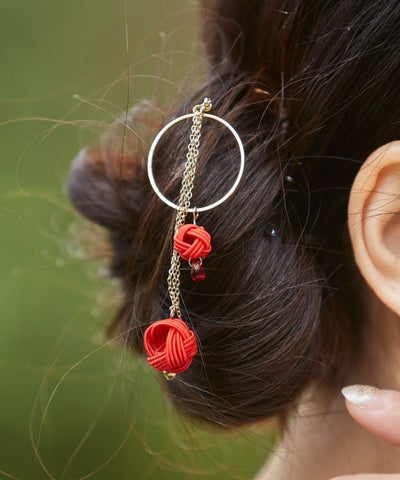 MIZUHIKI AWAJI Knot Ball KANZASHI Hair Stick