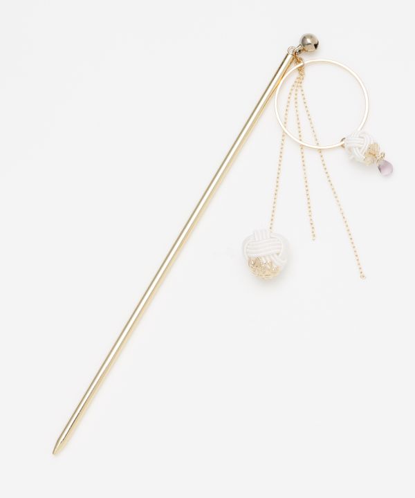 MIZUHIKI AWAJI Knot Ball KANZASHI Hair Stick