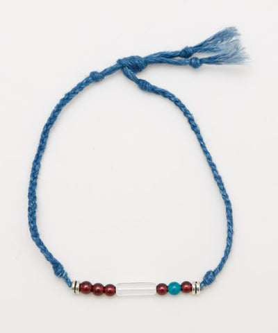 Indigo Dyed Braided Bracelet - Garnet - Jan