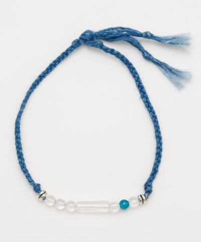 Indigo Dyed Braided Bracelet - Crystal - Apr