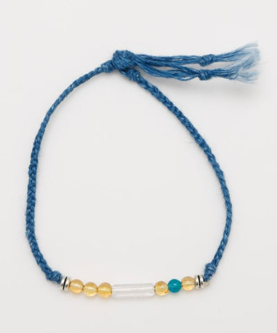 Indigo Dyed Braided Bracelet - Citrine - Nov