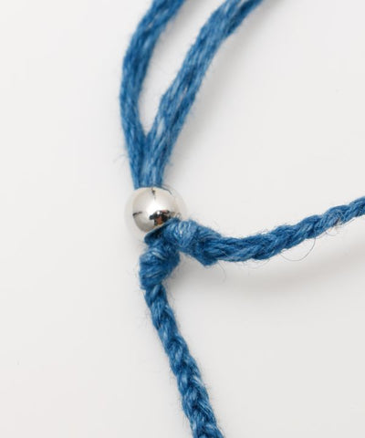 Indigo Dyed Braided Anklet - Garnet - Jan