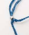 Indigo Dyed Braided Anklet - Crystal - Apr