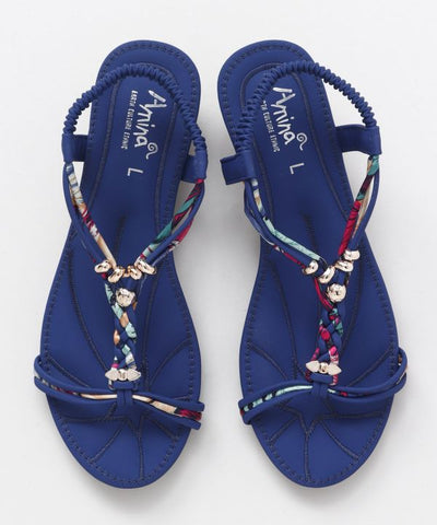 Colorful Fluffy Sandals - NAVY