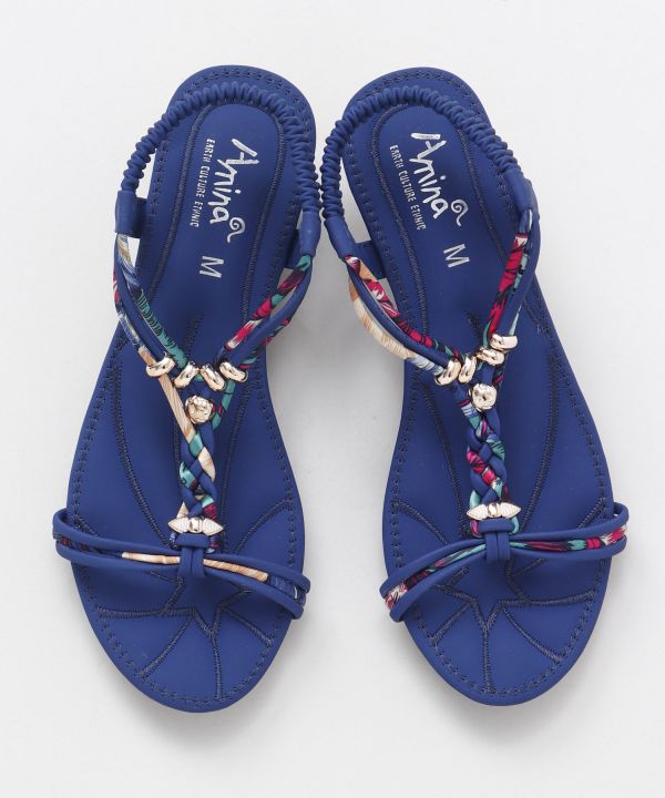 Colorful Fluffy Sandals - NAVY