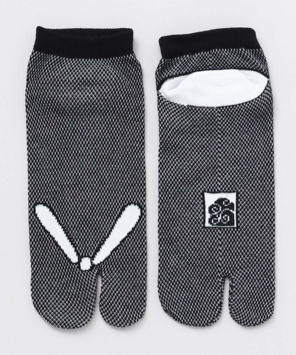 Moss Stitch TABI Socks 23-25cm - Gray HANAO