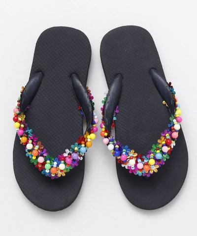 Colorful Sequin Flip Flops