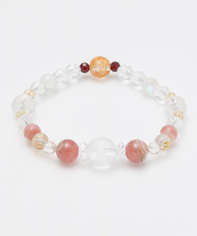 Rhodochrosite x Engraved Crystal Bracelet