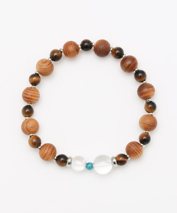 YAKUSUGI, Crystal, Tiger Eye Bracelet