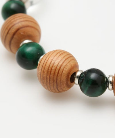 YAKUSUGI, Crystal, Green Tiger Eye Bracelet