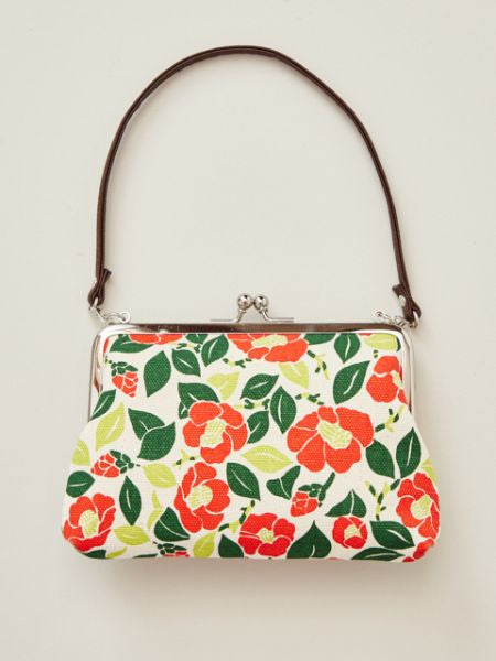 Retro Flower GAMAGUCHI Clasp Hand Bag