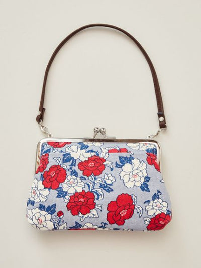 Retro Flower GAMAGUCHI Clasp Hand Bag