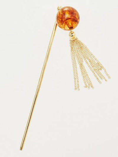 Beaded KANZASHI Hair Stick with Tassel