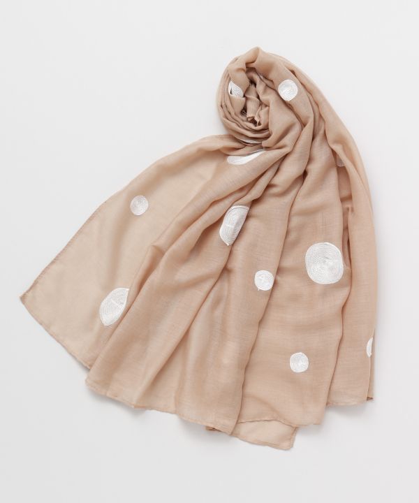 Dot Embroidery Scarf