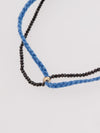 Indigo Dyed Braid Anklet - Black Spinel