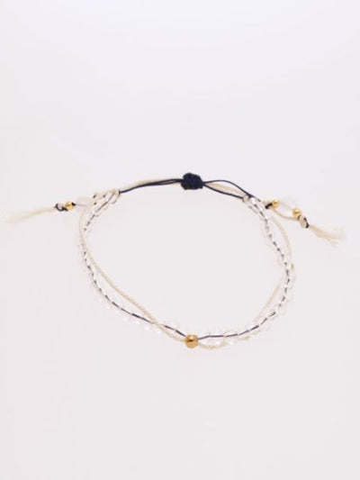 Apr Birthstone Silk Code Braid Bracelet - Crystal