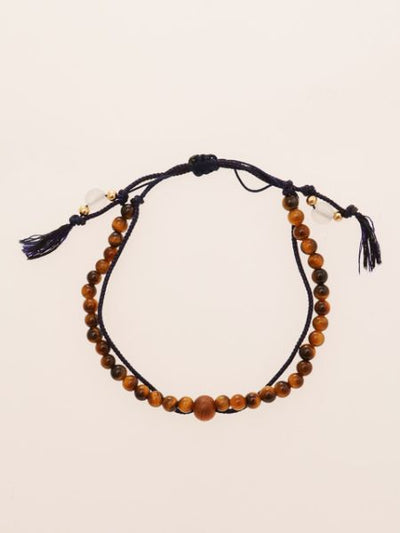 Silk String KUMIHIMO Braid Bracelet Tiger Eye φ4