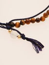 Silk String KUMIHIMO Braid Bracelet Tiger Eye φ4