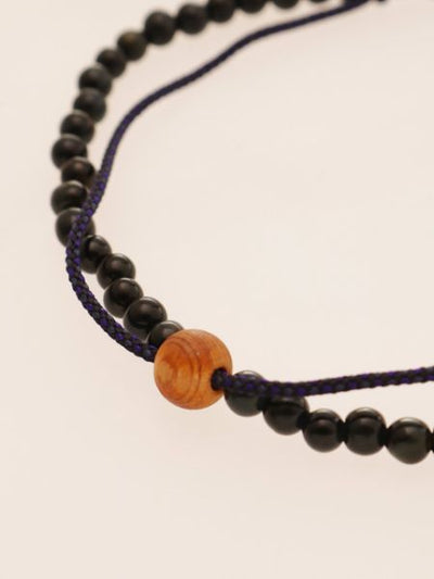 Silk String KUMIHIMO Braid Bracelet Blue Tiger Eye φ4