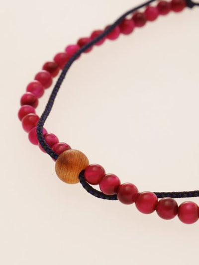 Silk String KUMIHIMO Braid Bracelet Rose Tiger Eye φ4