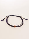 Silk String KUMIHIMO Braid Bracelet Purple Tiger Eye φ4