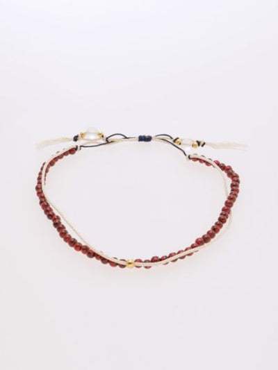 Birthstone Silk Braid Anklet- JAN