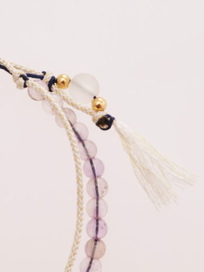 Birthstone Silk Braid Anklet- FEB