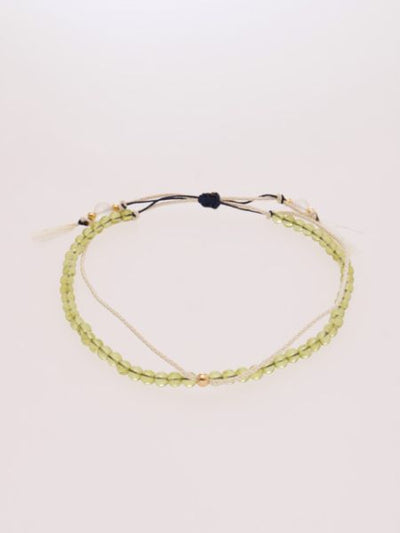 Birthstone Silk Braid Anklet- AUG