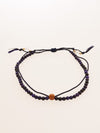 Silk String KUMIHIMO Braid Anklet Purple Tiger Eye