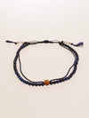 Silk String KUMIHIMO Braid Anklet Lapis Tiger Eye