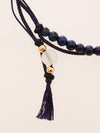 Silk String KUMIHIMO Braid Anklet Lapis Tiger Eye