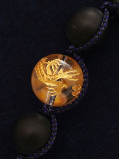 Gold Dragon Engraved Crystal x White Tiger Eye Bracelet