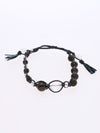 ASA Pattern Engraved Crystal x Blue Tiger Eye Bracelet