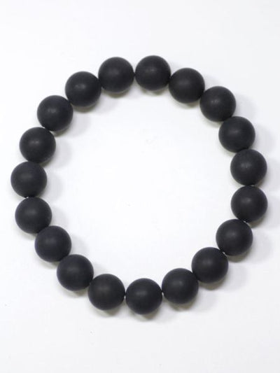 10mm Frosty Black Onyx Bracelet