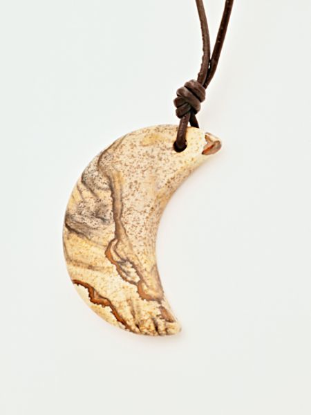 Gemstone Crescent Pendant Necklace